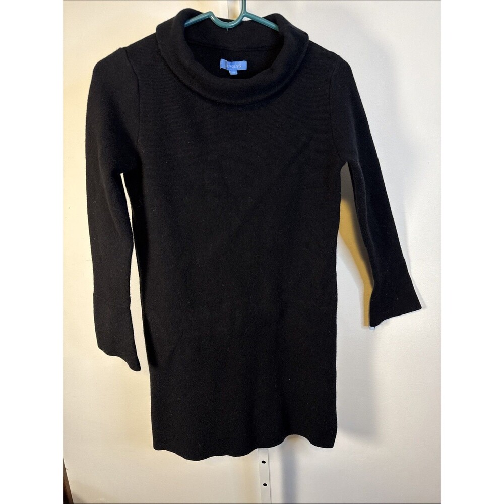 BLACK CASHMERE Blend TURTLENECK MINI SWEATER DRESS SIZE XS Minimalist Quiet Lux
